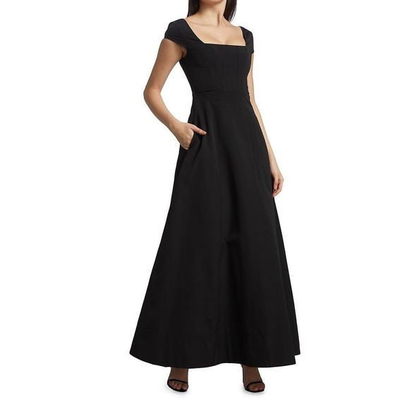 STAUD Dresses & Skirts - STAUD Lotus Cap-Sleeve A-Line Gown